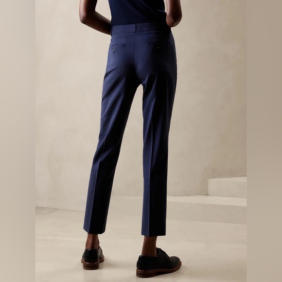 NWT Banana Republic Avery Machine Washable Italian Wool Slim Dress Pants 10 Navy - Picture 2 of 7
